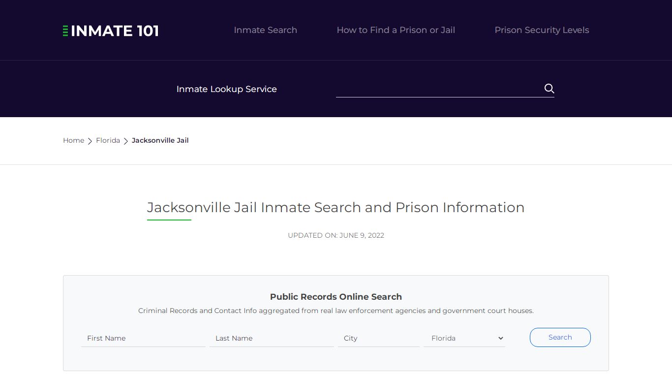 Jacksonville Jail Inmate Search and Prison Information